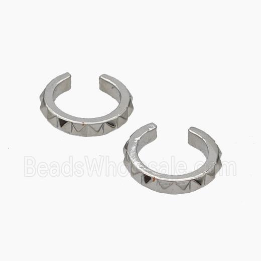 Copper Clip Earrings Platinum Plated
