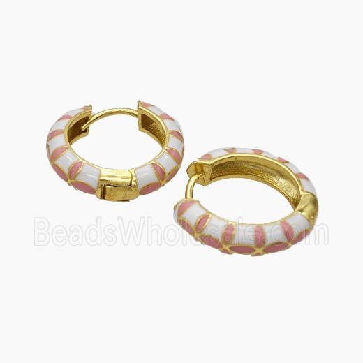 Copper Hoop Earrings Enamel Gold Plated