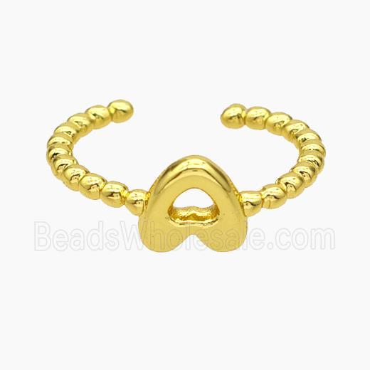 Copper Letter-A Rings Gold Plated