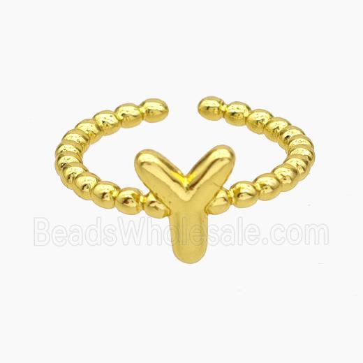 Copper Letter-Y Rings Gold Plated