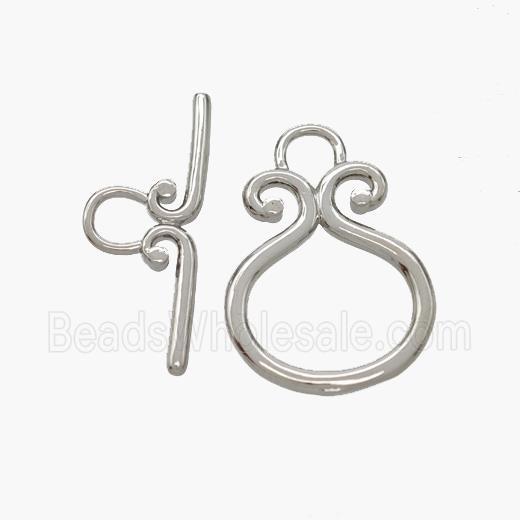 Copper Toggle Clasp Platinum Plated