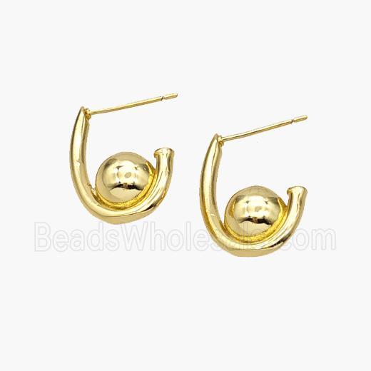 Copper Stud Earrings Gold Plated