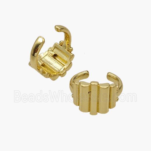 Copper Clip Earrings Gold Plated