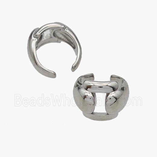 Copper Clip Earrings Platinum Plated