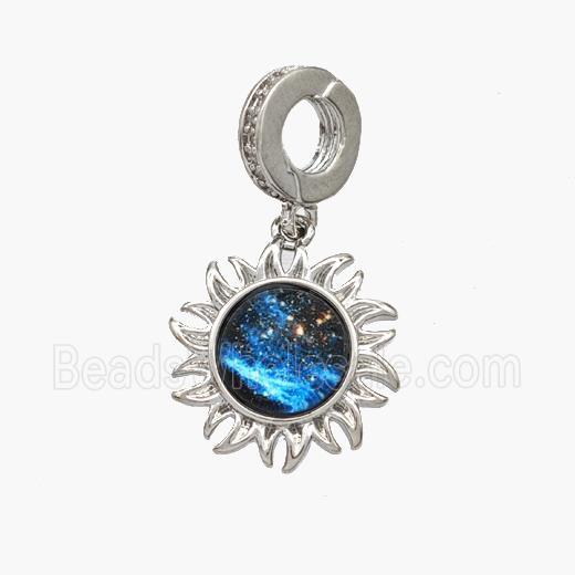 Copper Planet Pendant Platinum Plated
