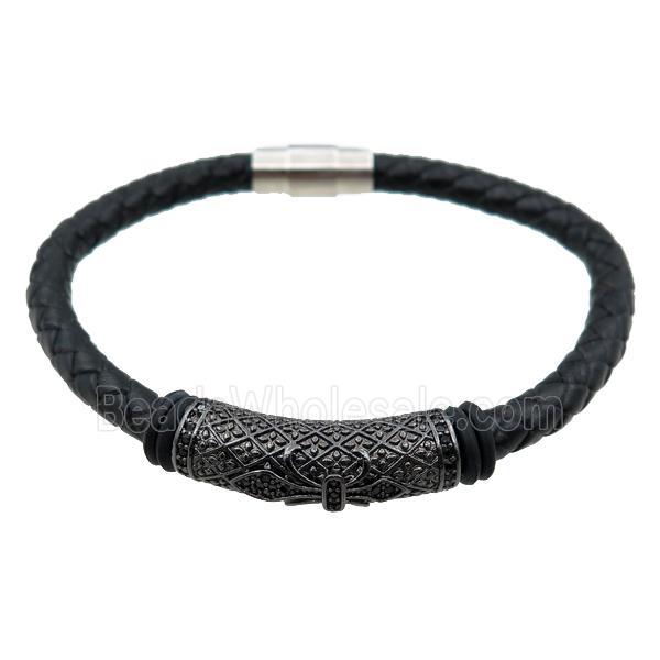PU leather bracelets with magnetic clasp