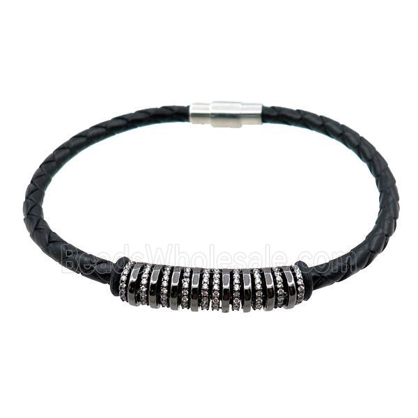 PU leather bracelet with magnetic clasp