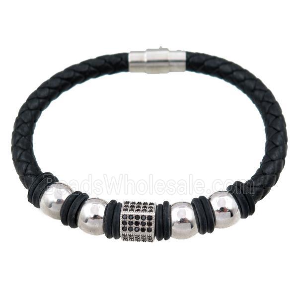 PU leather bracelet with magnetic clasp