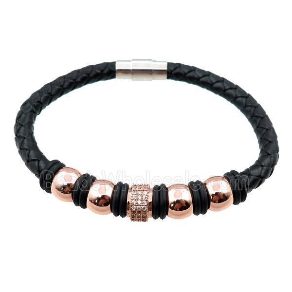 PU leather bracelet with magnetic clasp