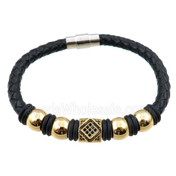 PU leather bracelet with magnetic clasp