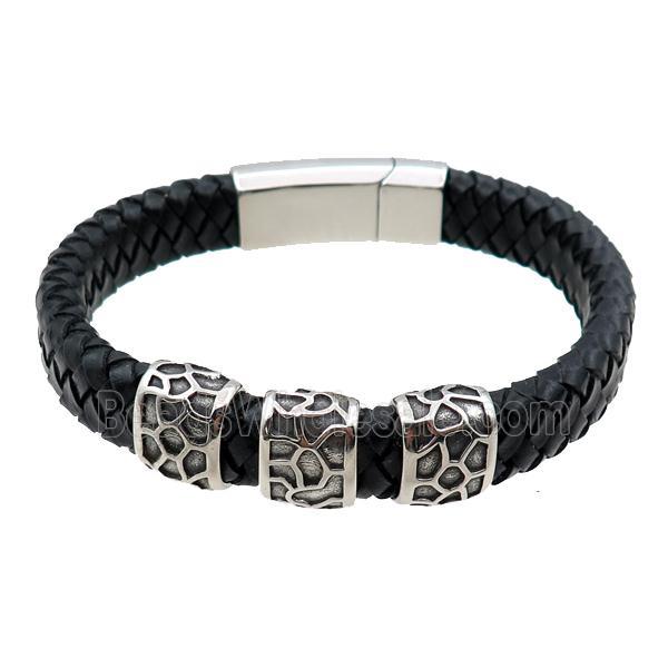 PU leather bracelet with magnetic clasp