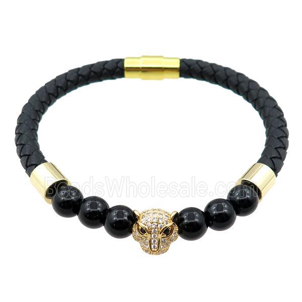 PU leather bracelets with magnetic clasp