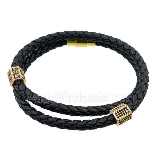 PU leather bracelets with magnetic clasp