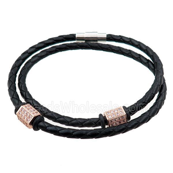 PU leather bracelets with magnetic clasp