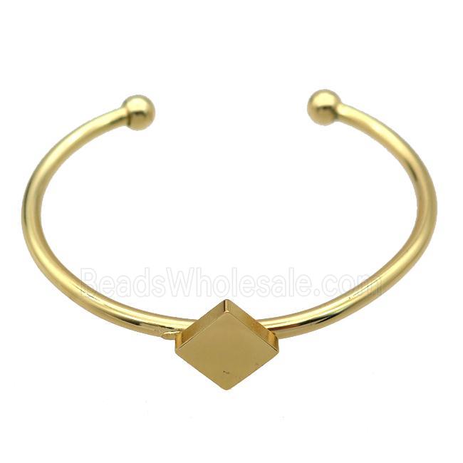 copper adjustable bangle, gold plated