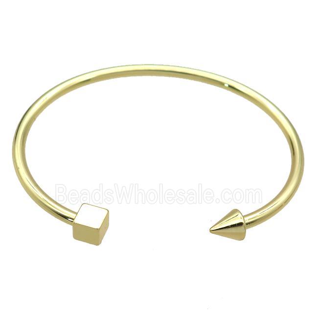 copper adjustable bangle, gold plated