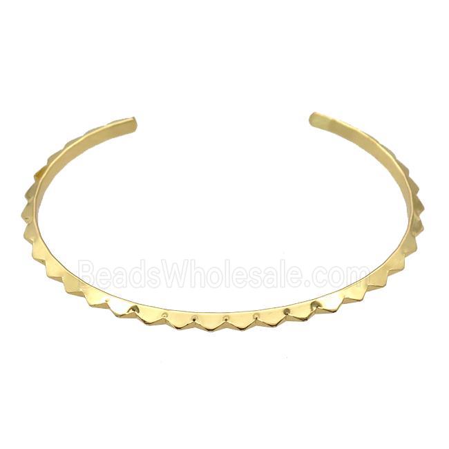 adjustable copper bangle, gold plated