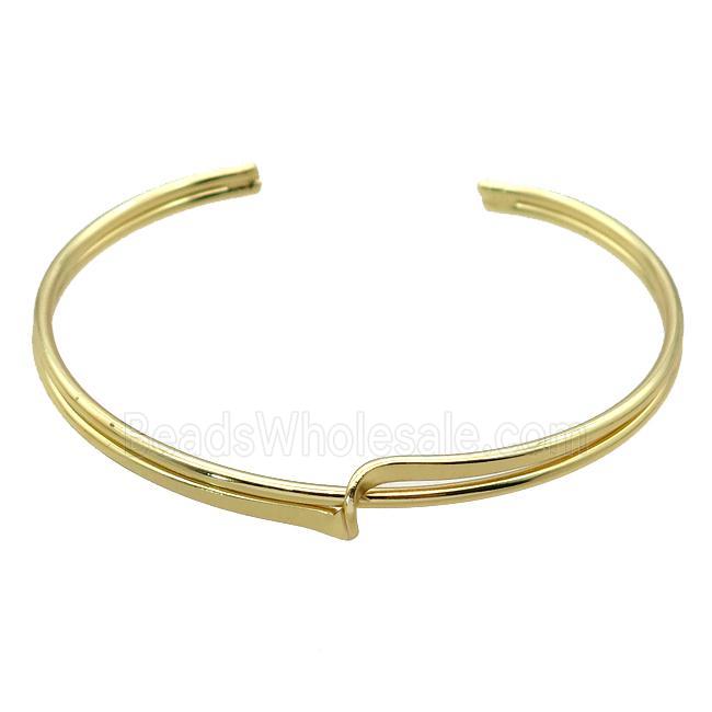adjustable copper bangle, gold plated