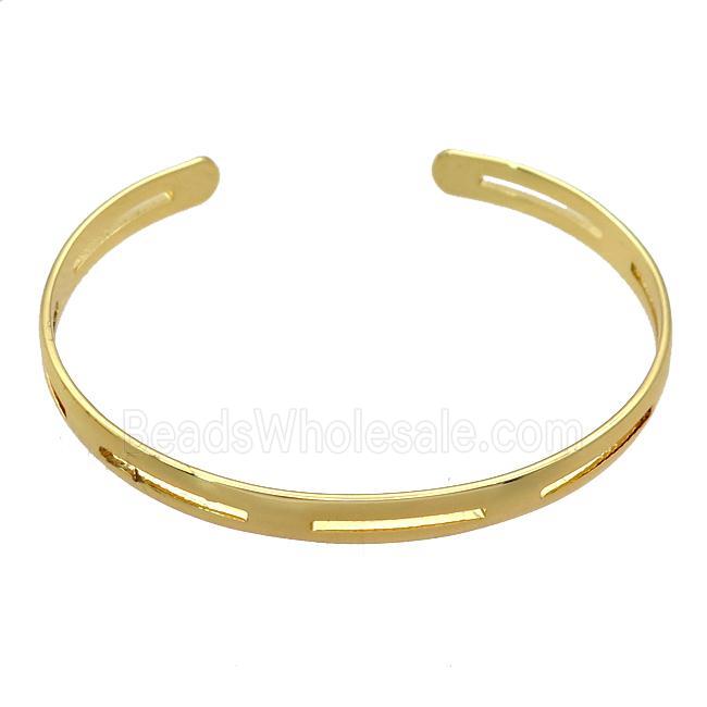 copper adjustable bangle, gold plated