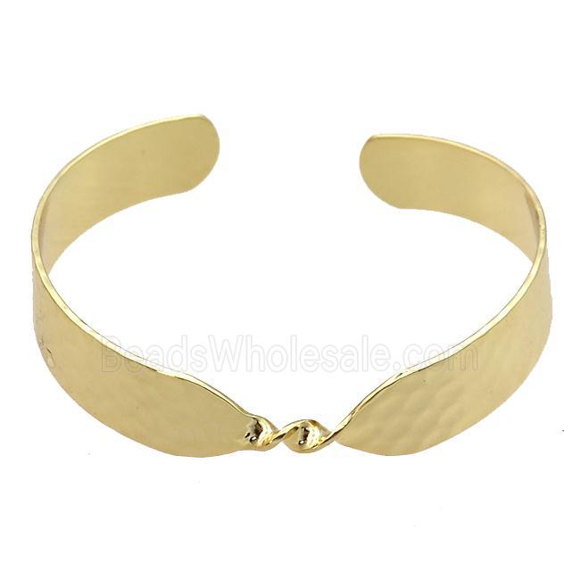 copper bangle, adjustable, gold plated