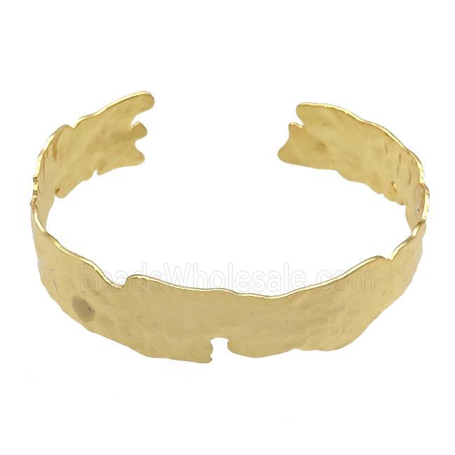 copper bangle, adjustable, gold plated
