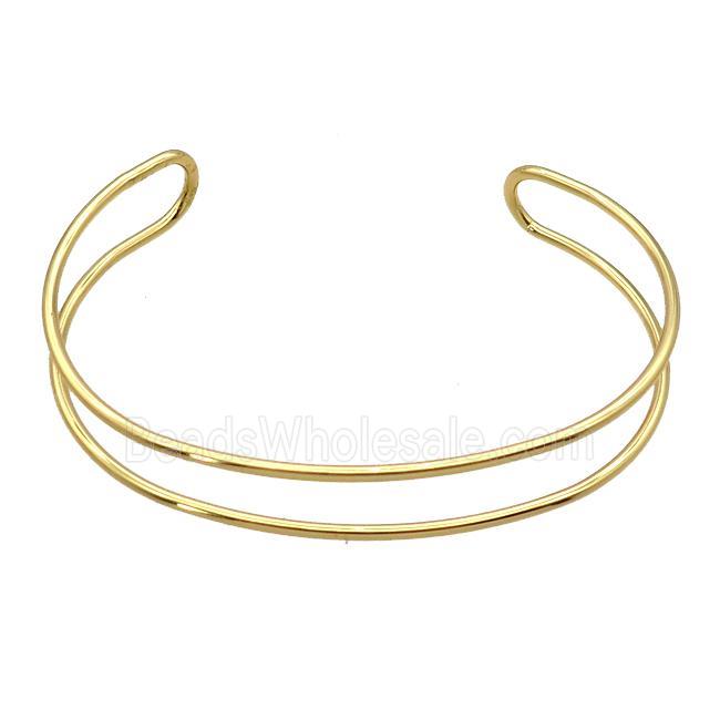 copper bangle, adjustable, gold plated