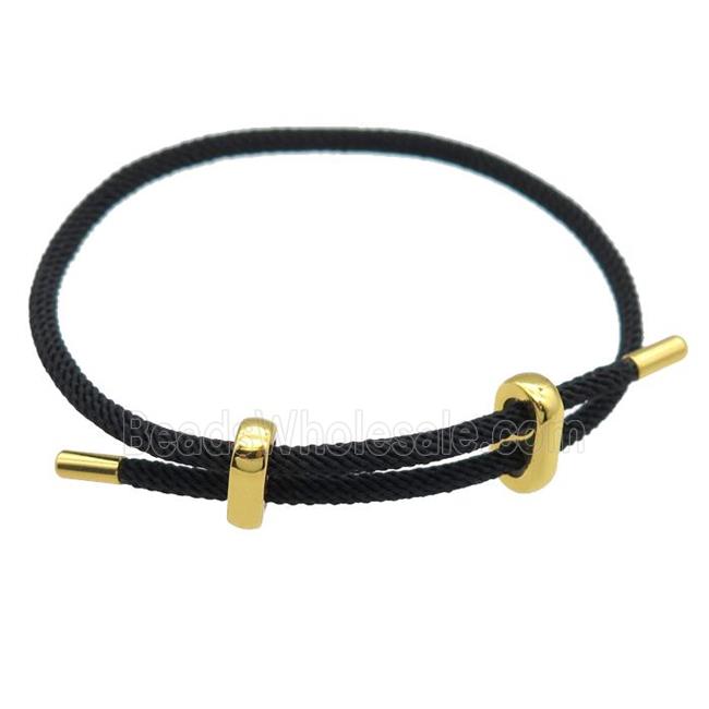 black nylon wire Bracelet, adjustable