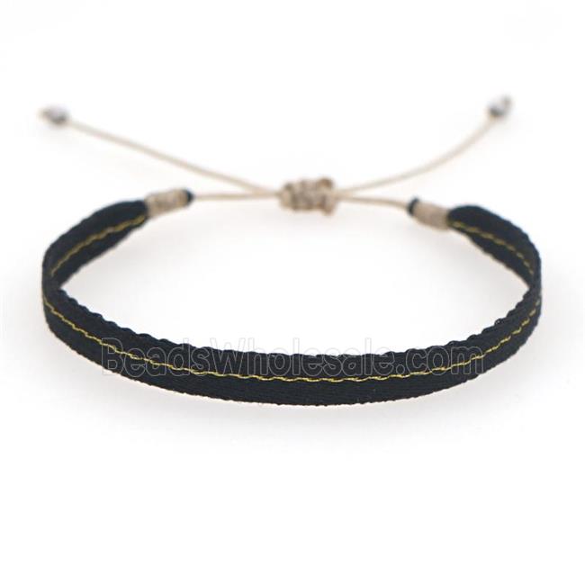 Handmade braid Bracelet, adjustable, black