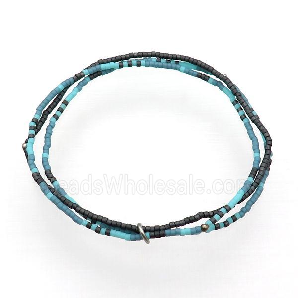 Seed Glass Bracelet 3 Strands Stretchy