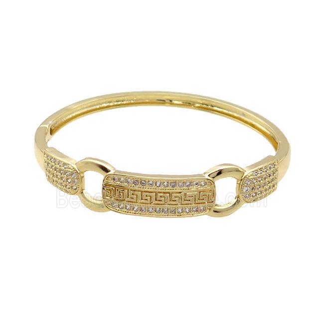 Copper Bangle Pave Zircon Gold Plated