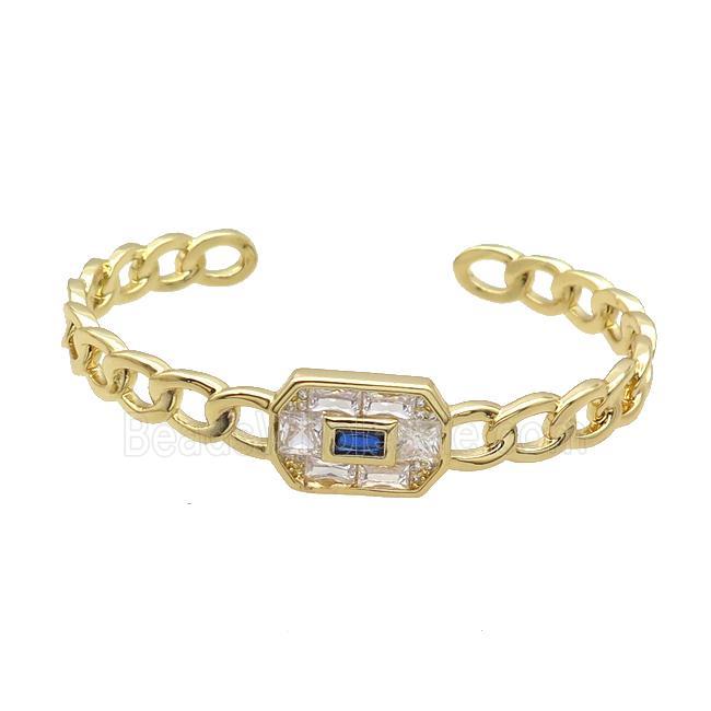 Copper Bangle Pave Zircon Gold Plated
