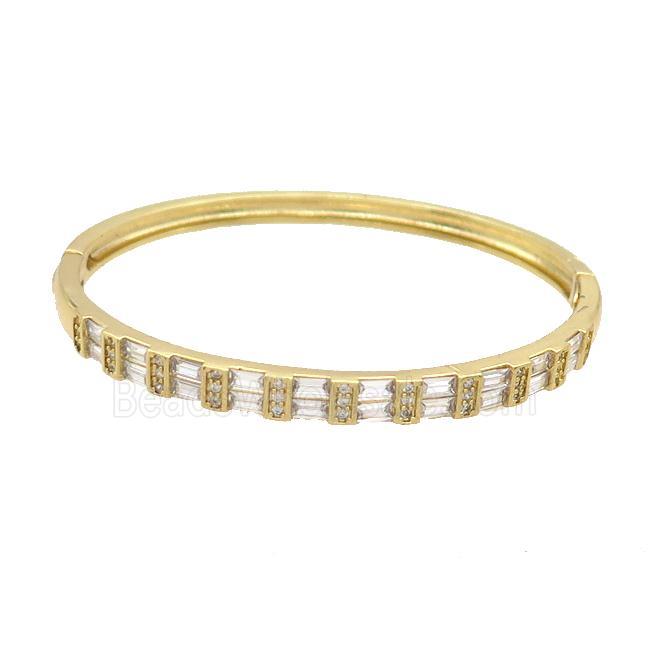 Copper Bangle Pave Zircon Gold Plated