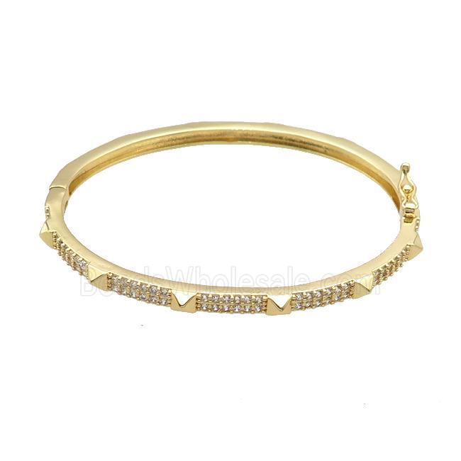 Copper Bangle Pave Zircon Gold Plated
