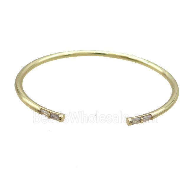 Copper Bangle Pave Zircon Gold Plated