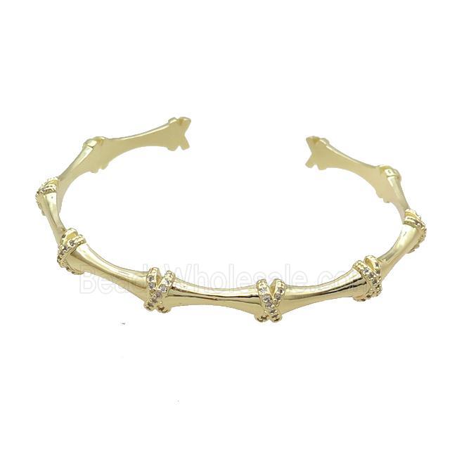 Copper Bangle Pave Zircon Gold Plated