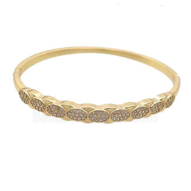 Copper Bangle Pave Zircon Gold Plated