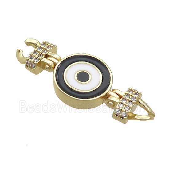 Copper Connectore Pave Zircon Enamel Eye Gold Plated