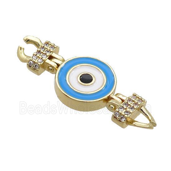 Copper Connectore Pave Zircon Enamel Eye Gold Plated