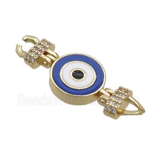 Copper Connectore Pave Zircon Enamel Eye Gold Plated