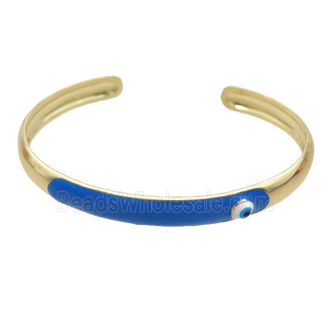 Copper Bangle BLue Enamel Gold Plated