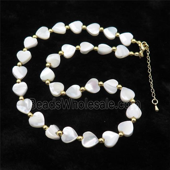Plearized Shell Heart Necklace