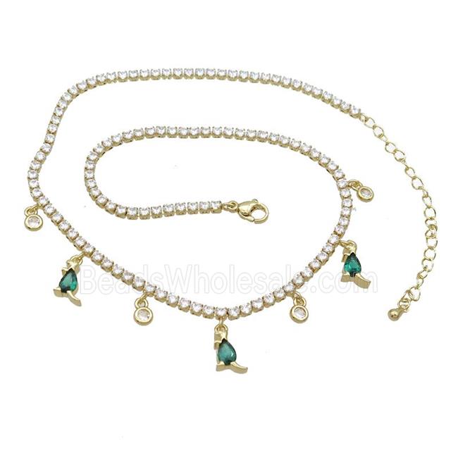 Copper Necklace Pave Crystal Glass Kangaroo Gold Plated