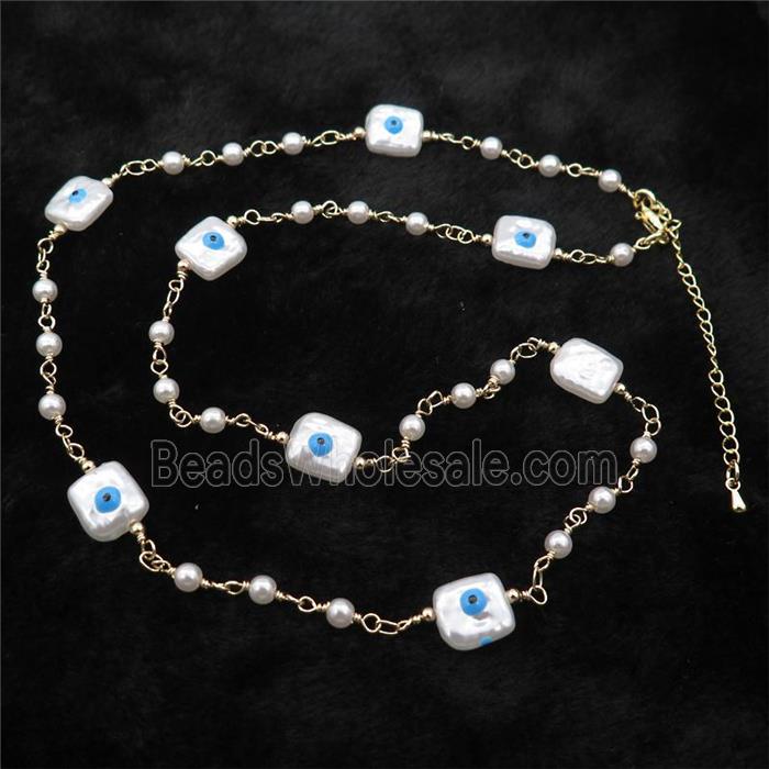Copper Necklace Chain With Square Eye Parlized Plastic Gold Plated