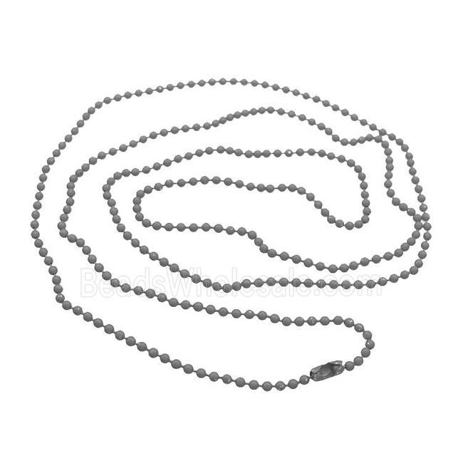 Copper Ball Chains For Necklace Gray Lacquered