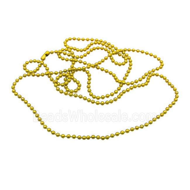 Copper Ball Chains For Necklace Yellow Lacquered