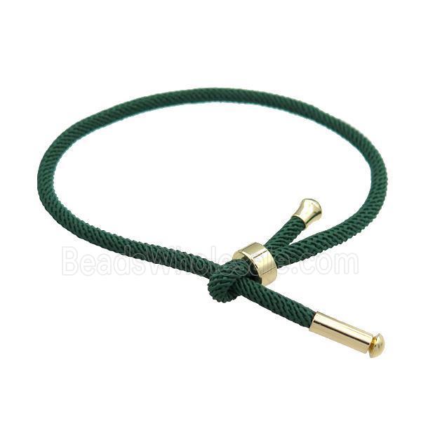 Nylon Bracelet Adjustable Dark Green