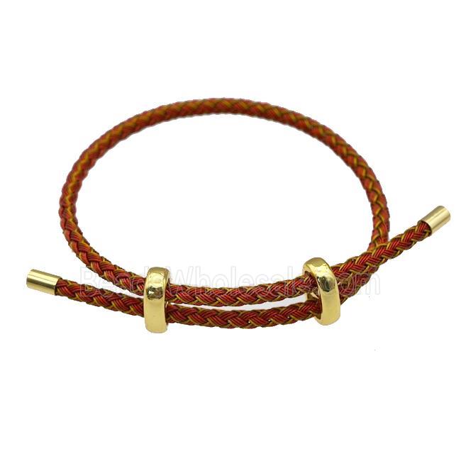 Red Golden Tiger Tail Steel Bracelet, adjustable