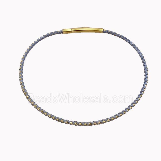 Nylon Cord Bracelet With Stainless Steel Clasp