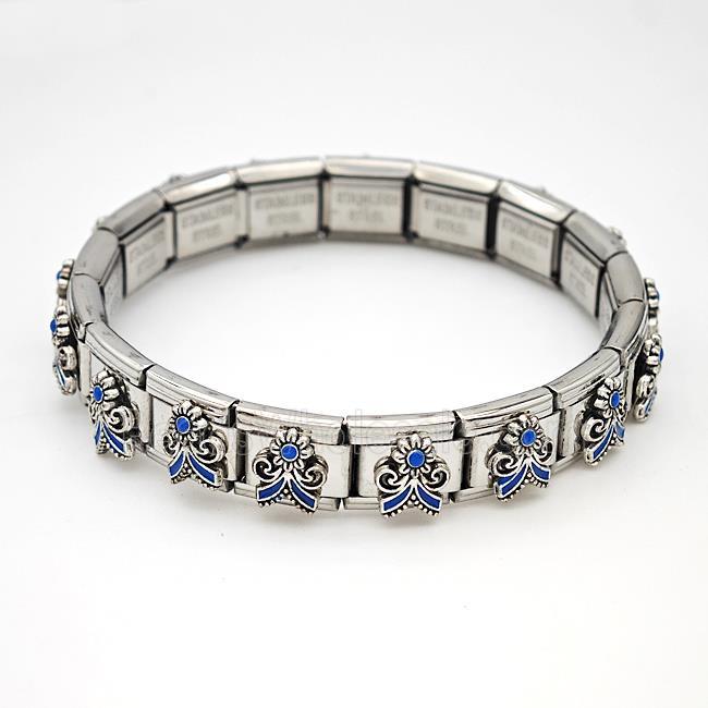 Stainless Steel Module Bracelet Flower