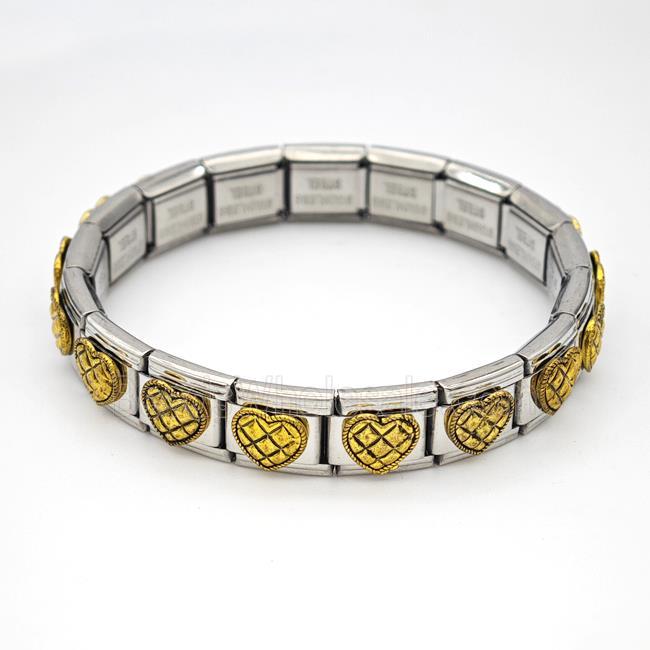 Stainless Steel Module Bracelet Heart